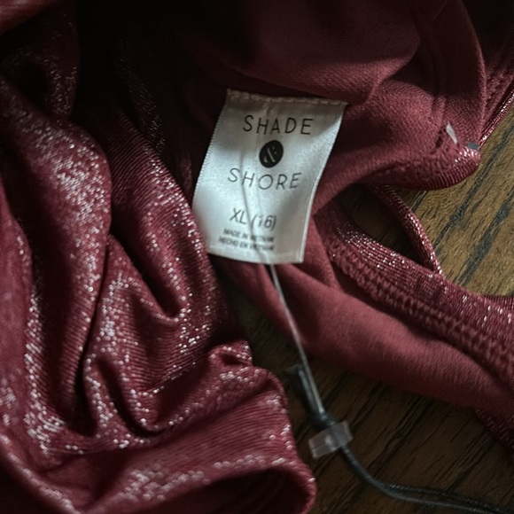 Women's Monokini Plunge Cut Out High Leg Lurex One Piece Swimsuit - Picture 6 of 6